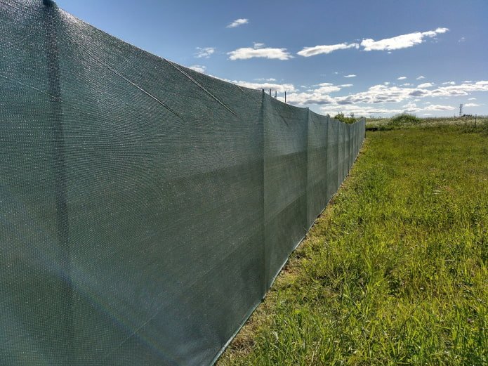 shading net on chain-link fencing