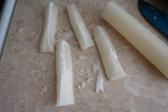 Pieces of paraffin