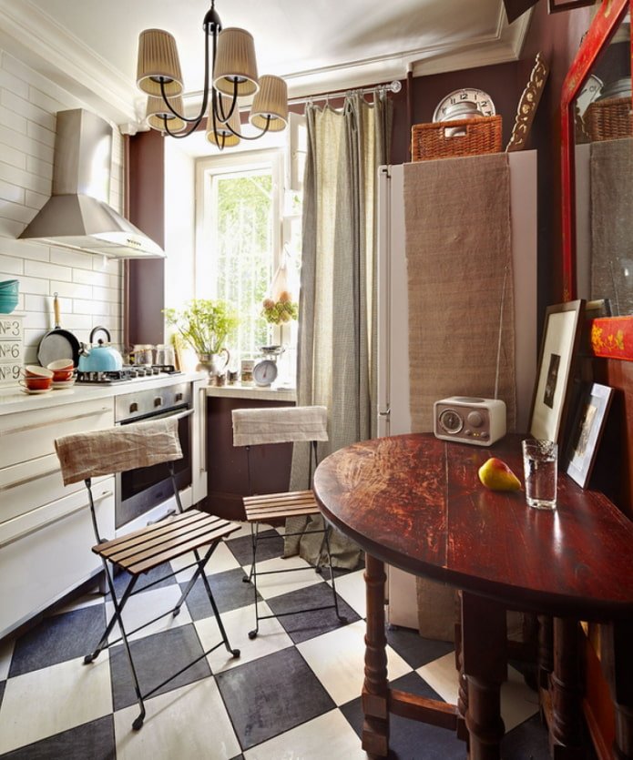 Kitchen with aged furniture
