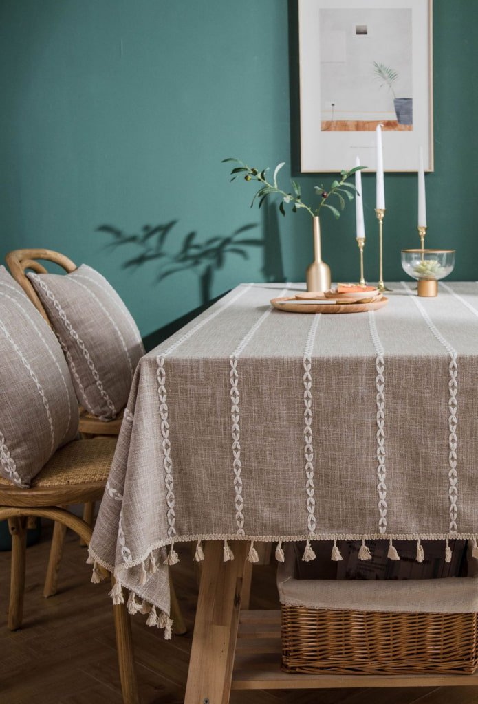 Tablecloth on a kitchen table
