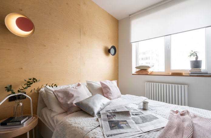White bedroom in warm tones