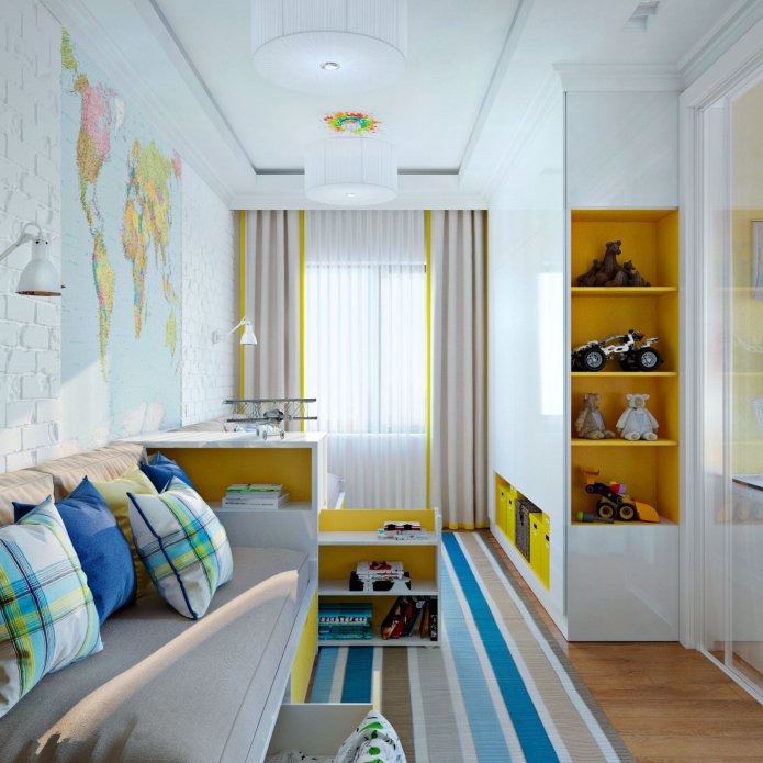 white nursery with bright accents