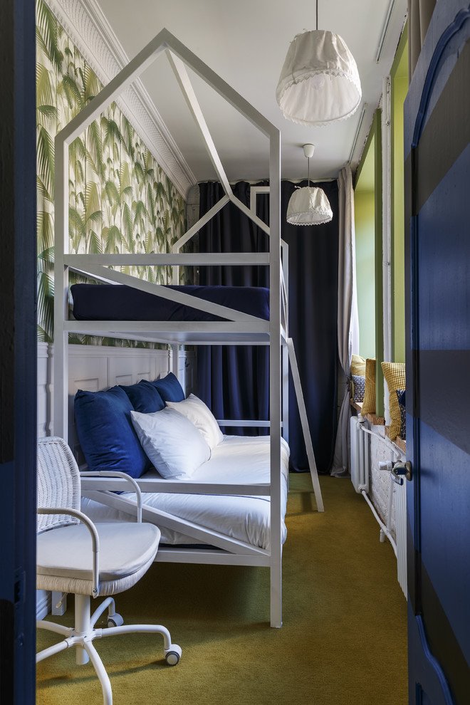 dark curtains in a narrow nursery