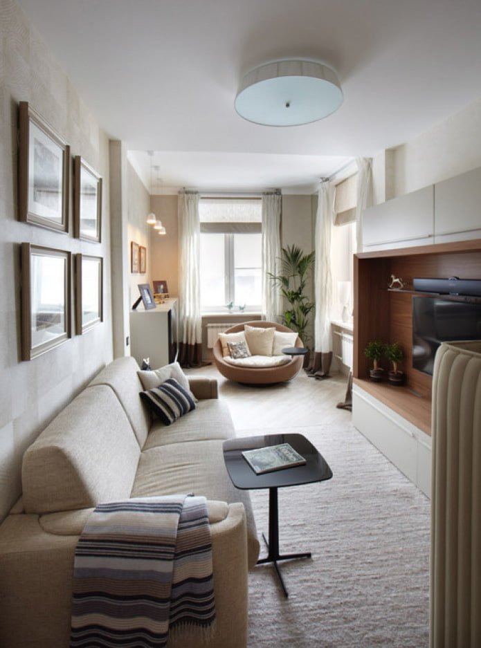 monochrome walls in the living room