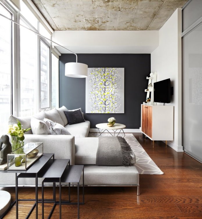 narrow small living room