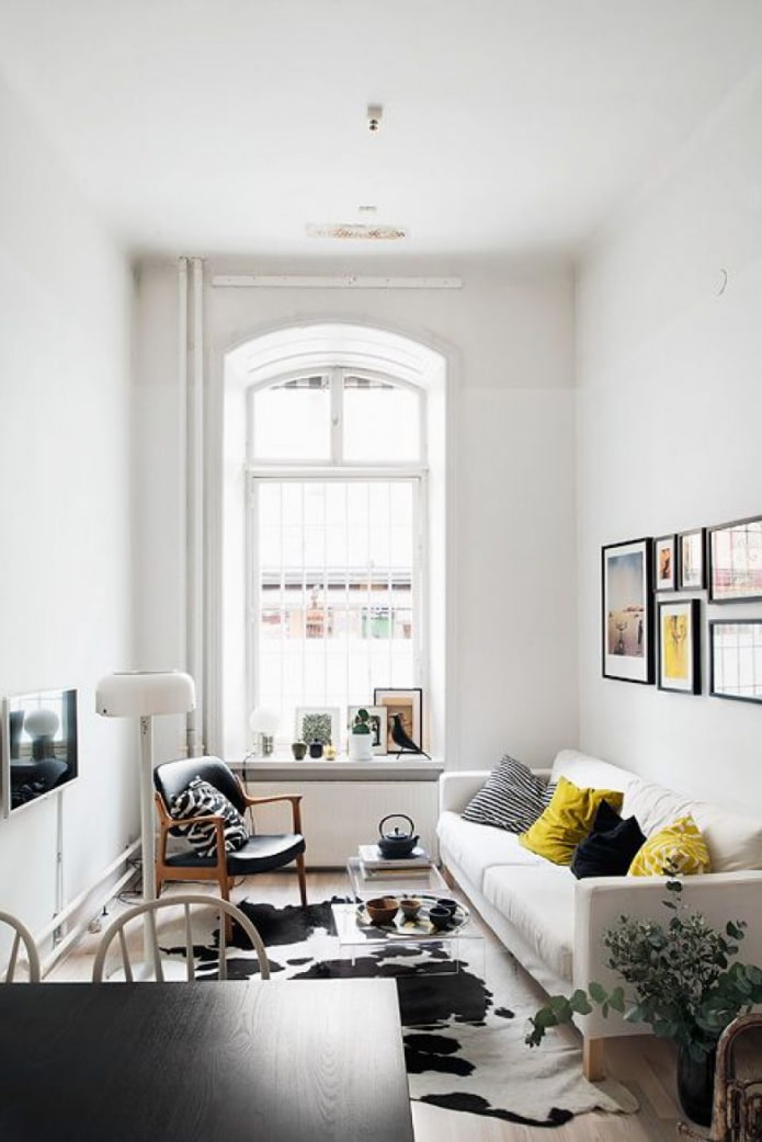 white small living room