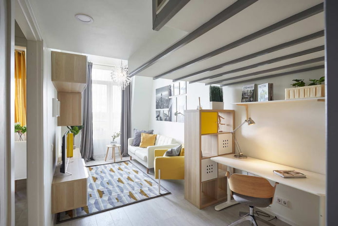 zoning of a narrow living room