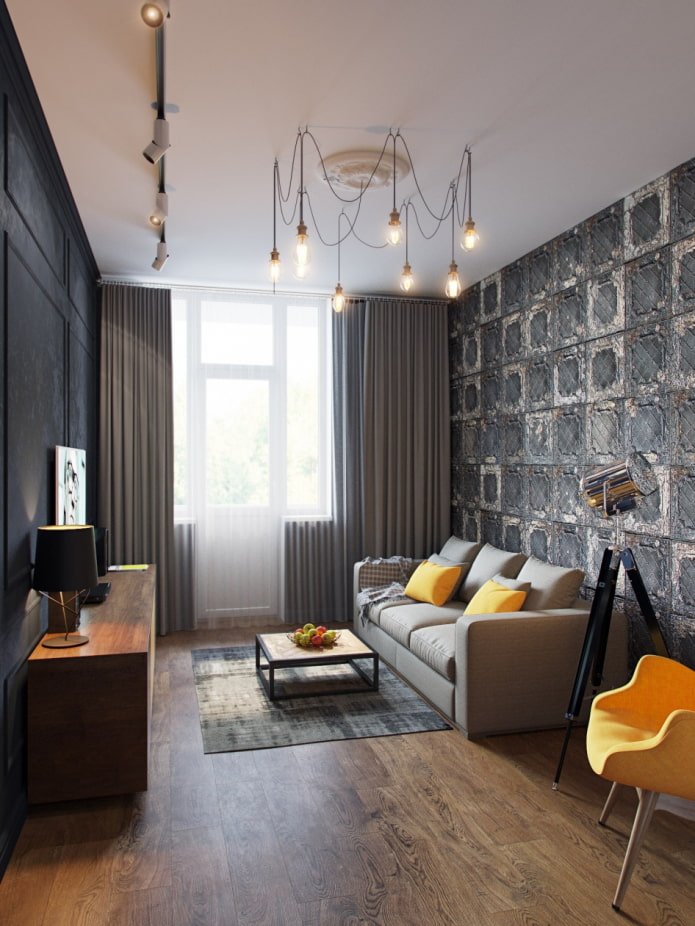 dark small living room