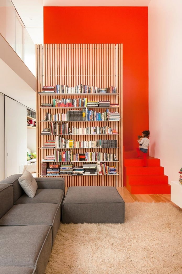 shelf in the living room
