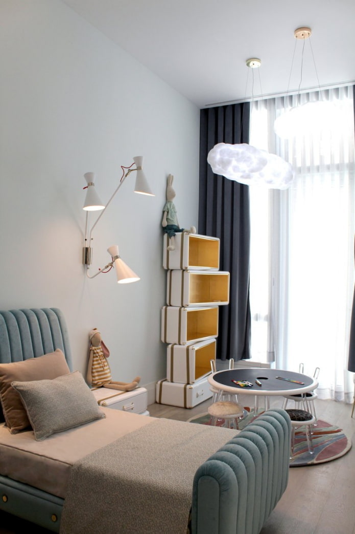 an elongated children's room