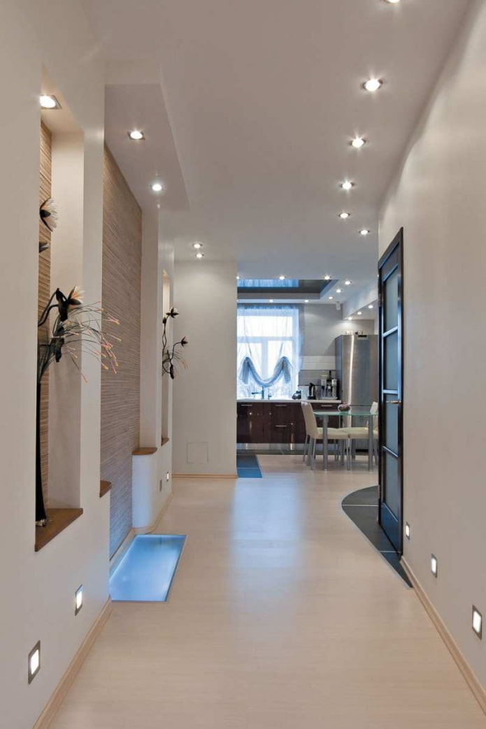 lighting in a narrow hallway