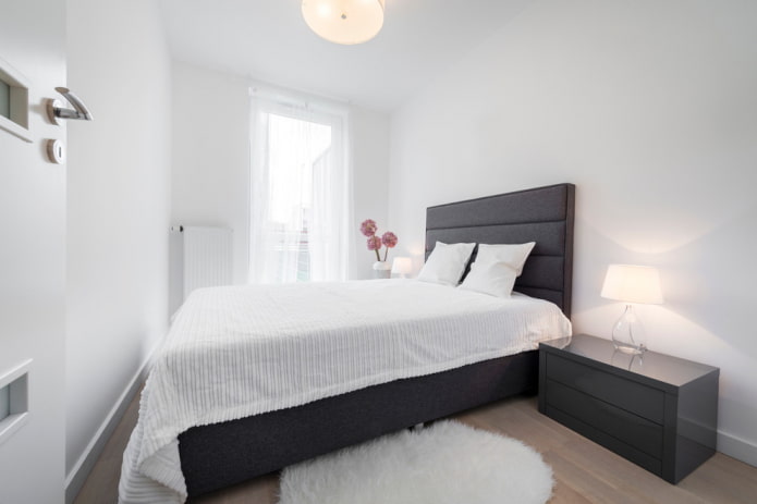 color scheme of a narrow bedroom