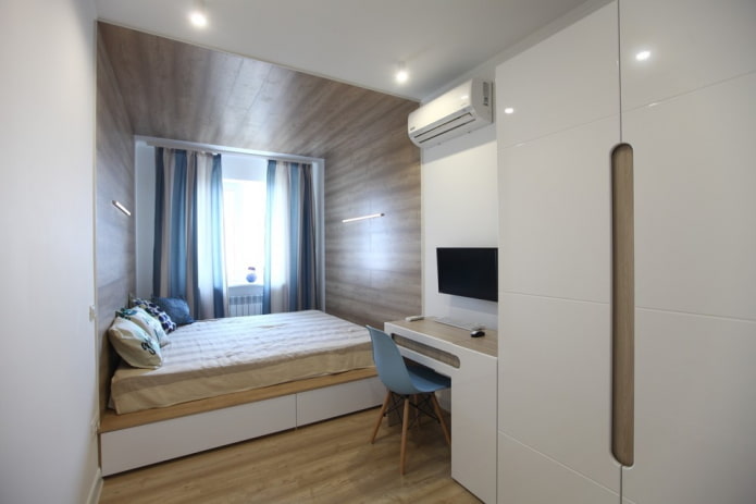 planning and zoning of a narrow bedroom