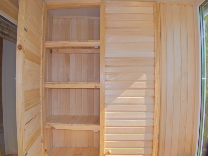 Wardrobe made of clapboard