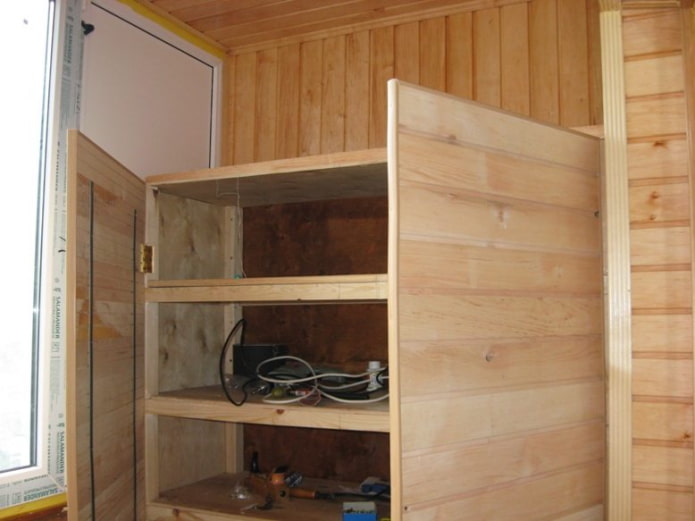 Wardrobe made of clapboard