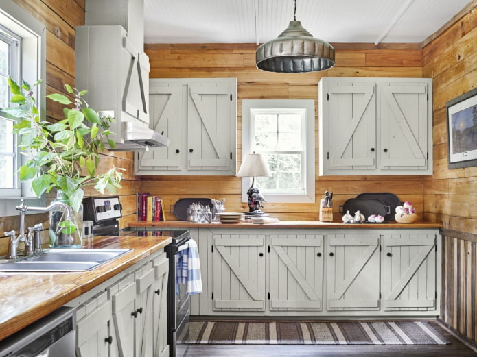 Finishing cabinets with clapboard