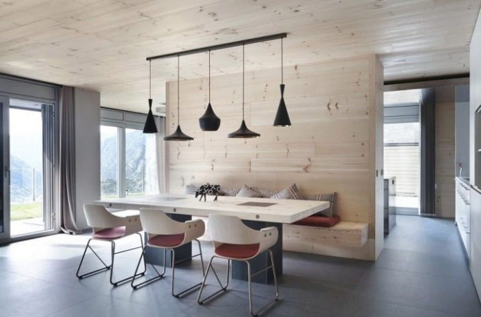 Partition in the kitchen-living room
