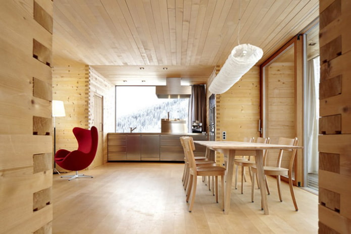 Clapboard on the ceiling