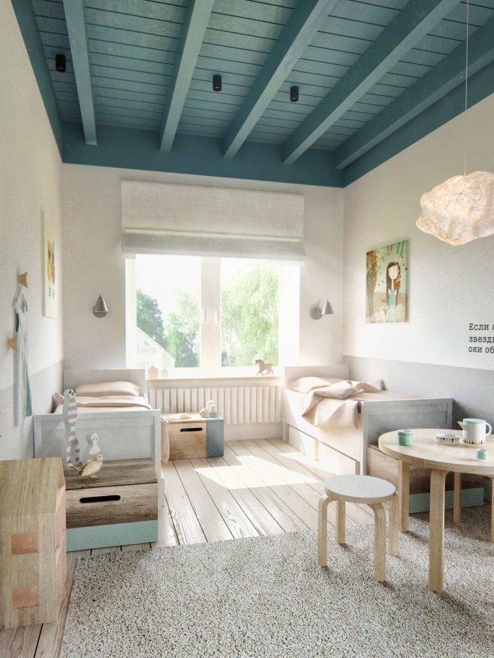 ceiling decoration with clapboard
