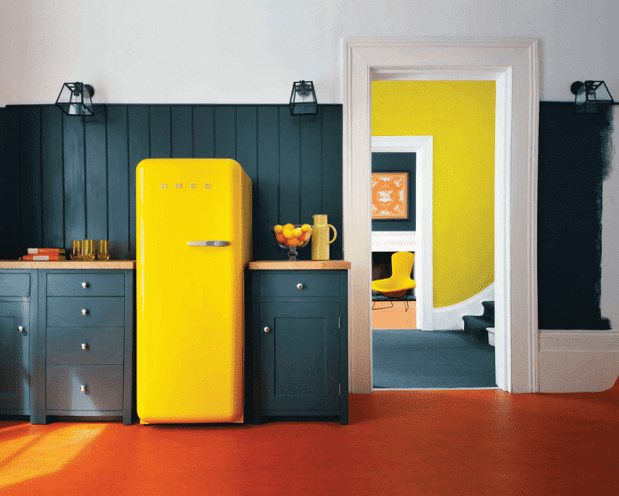 kitchen with bright accents