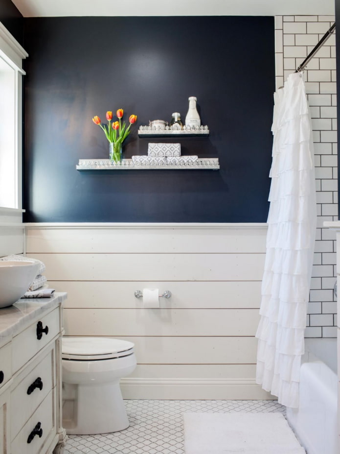 a combination of paneling and tiles