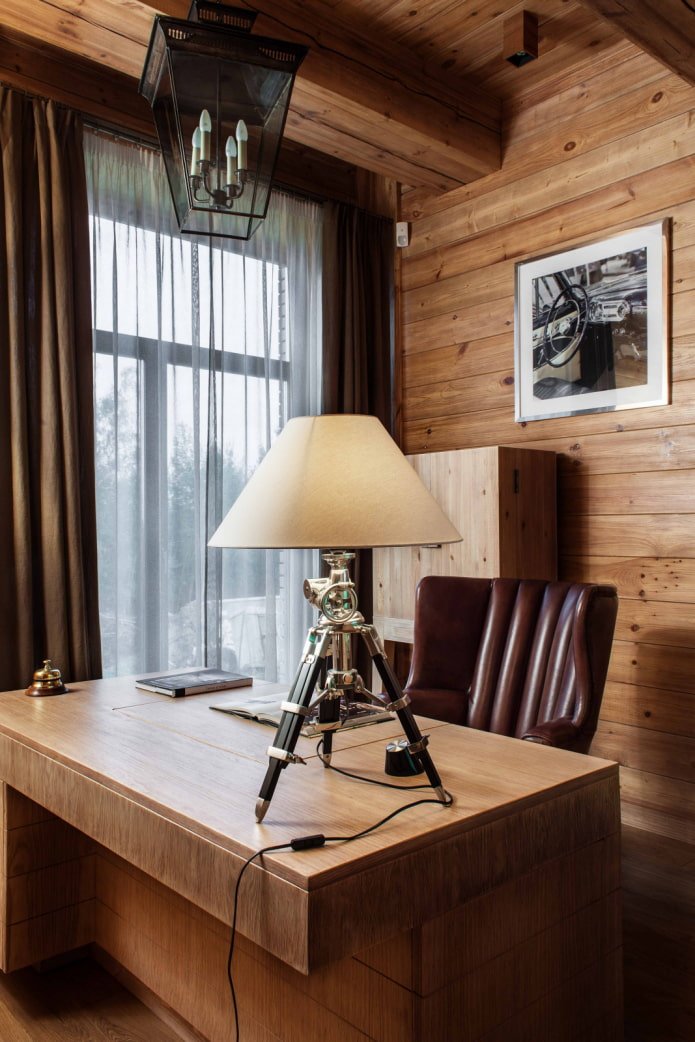 chalet style office