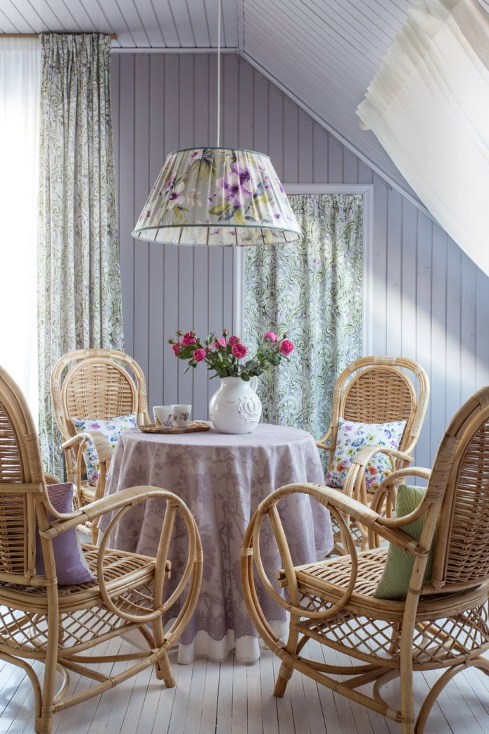 dining room in the attic