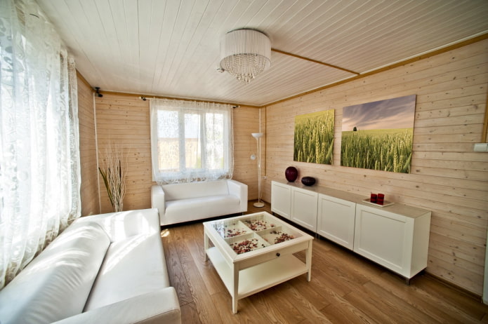 raw wood on the walls