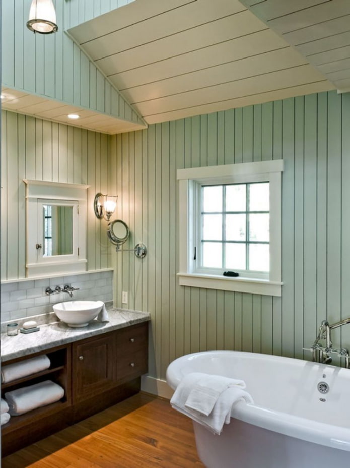 walls and ceiling with clapboard