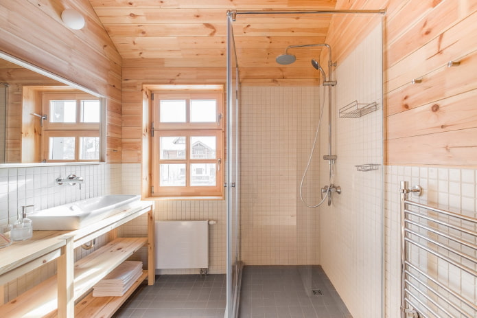 wood bathroom finishing