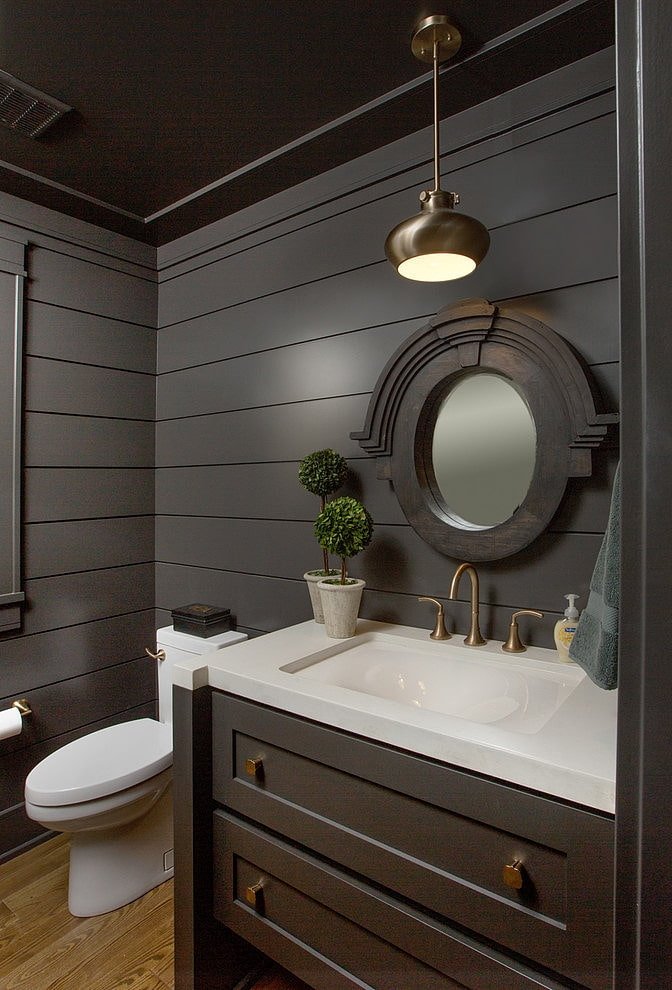 black walls in the bathroom