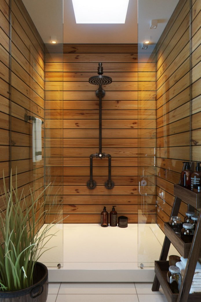 wood shower finishing