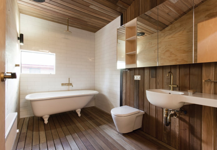 wood bathroom finishing