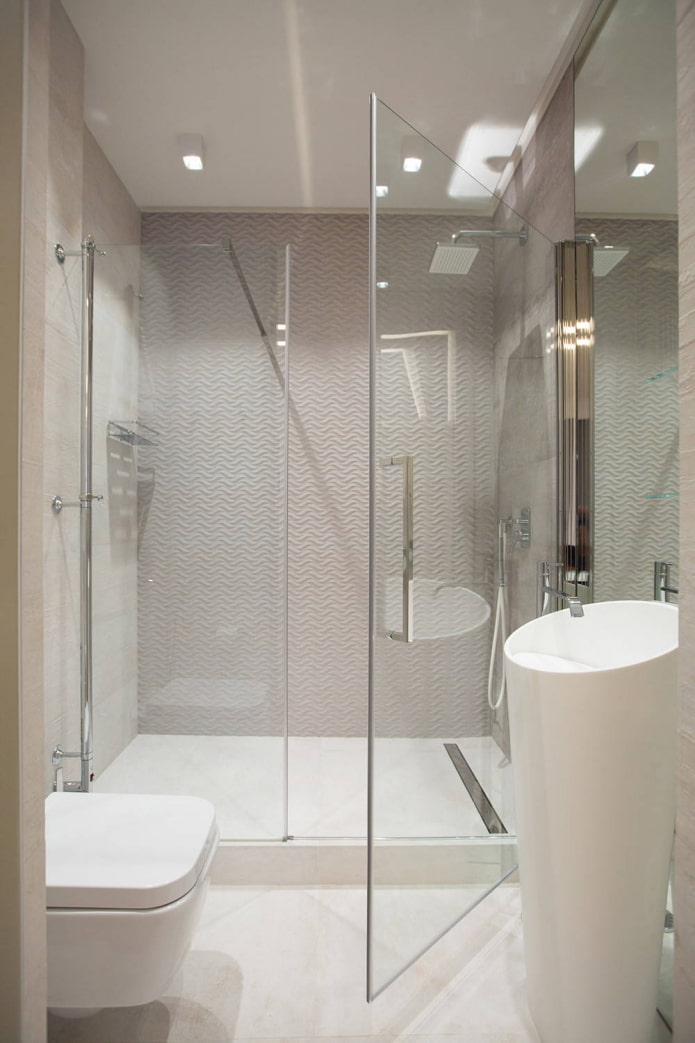 White bathroom with shower