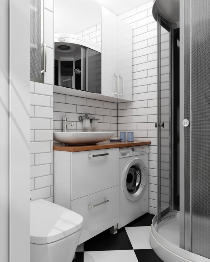 combined bathroom with shower