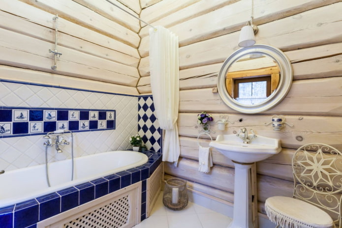 bathroom finishing with timber