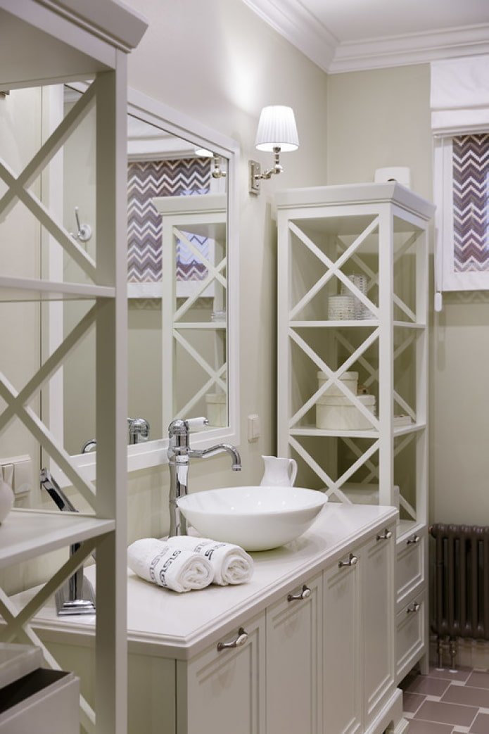 shelf in the bathroom