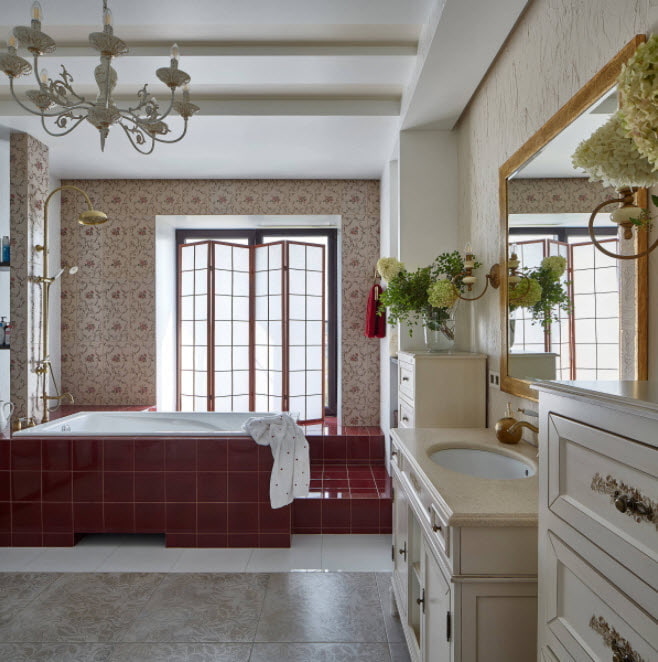 tiled bathroom podium