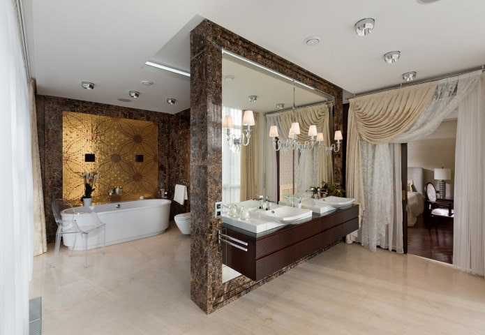 matte stretch ceiling in the bathroom