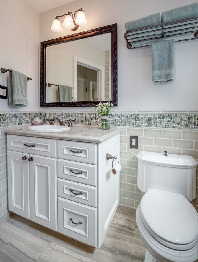 Sconces above the mirror