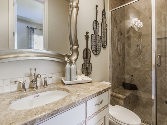 Beige bathroom interior