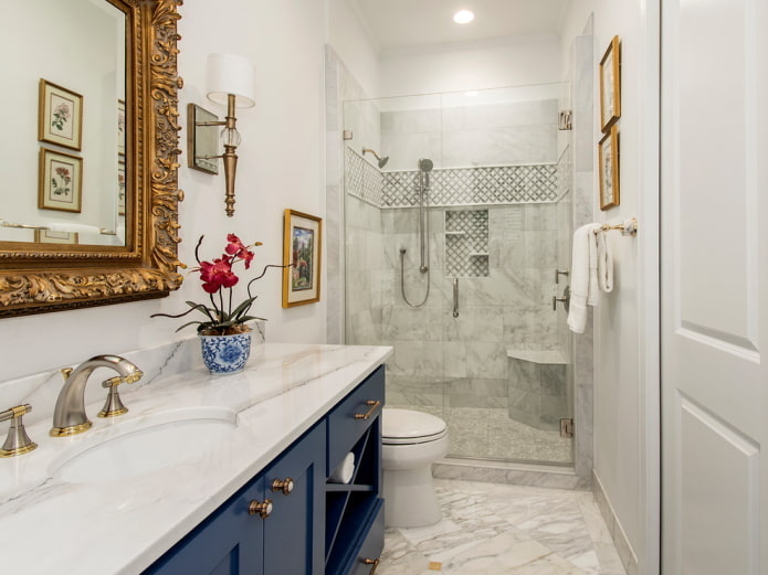 Oval sink in a light interior