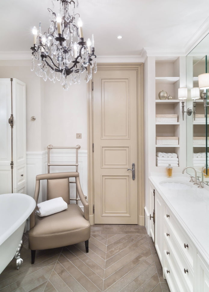 Bathroom with an armchair