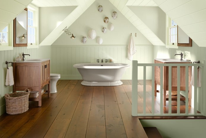 Hipped attic bathroom