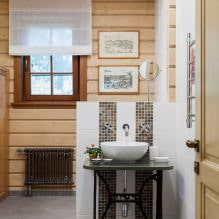 Bathroom design in the attic: finishing features, color, style, choice of curtains, 65 photos-13