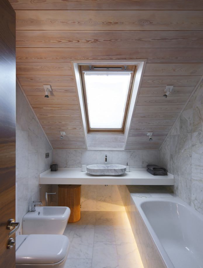 small bathroom in the attic