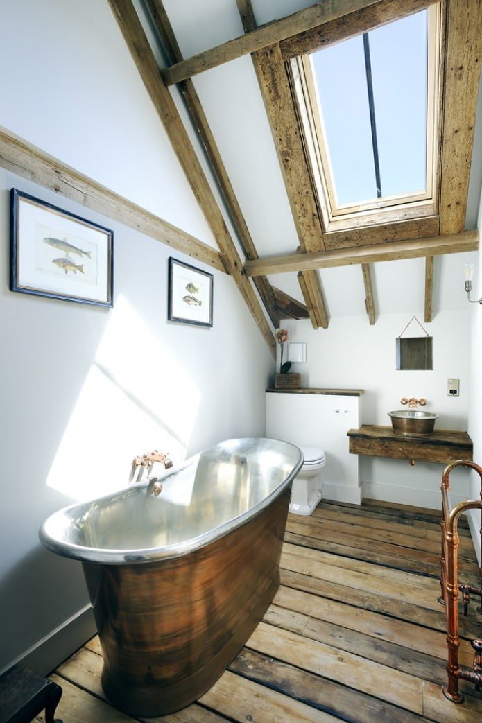 wooden beams on the ceiling