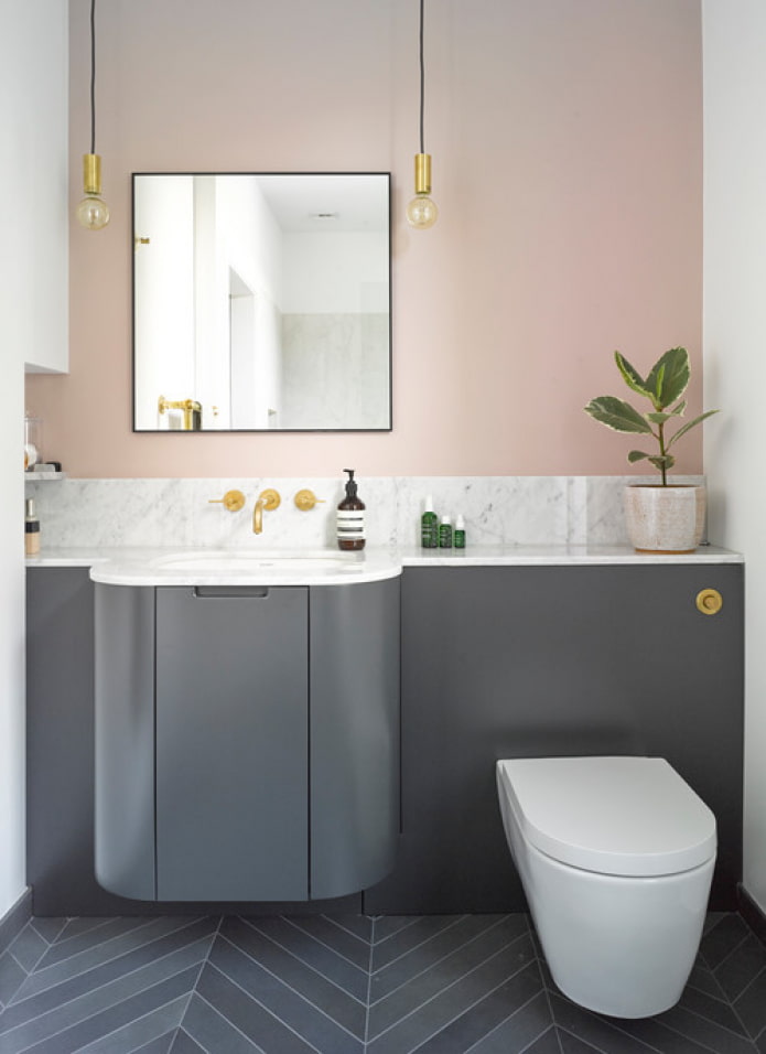 marble countertop in the bathroom