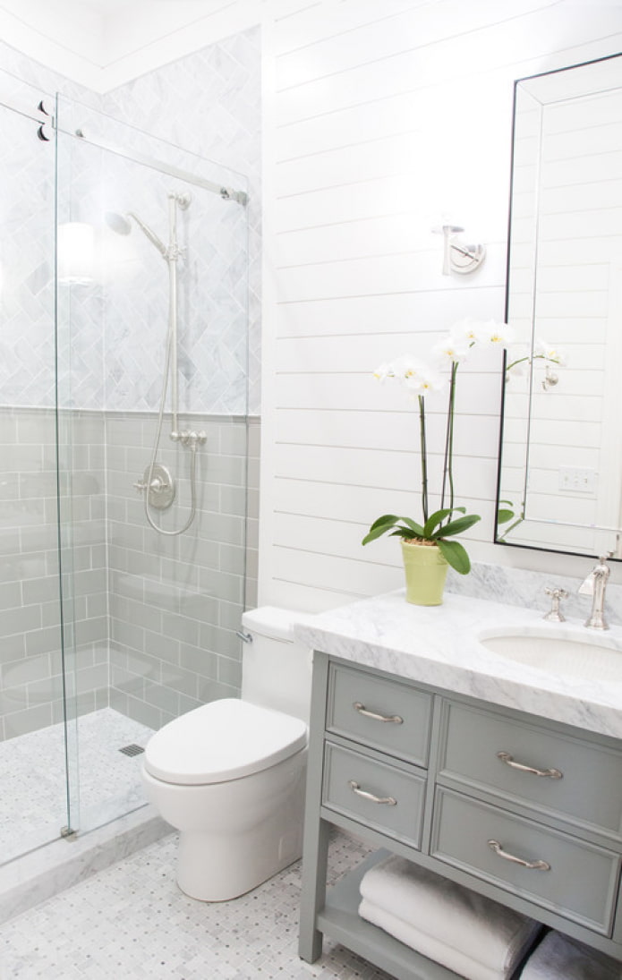 combination of marble and paneling