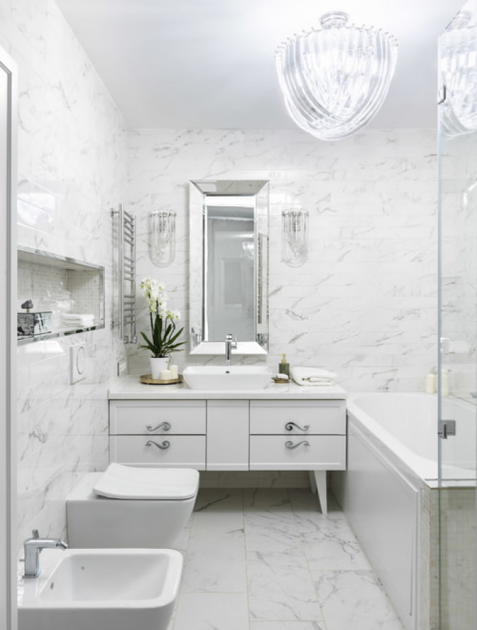 white marble tile